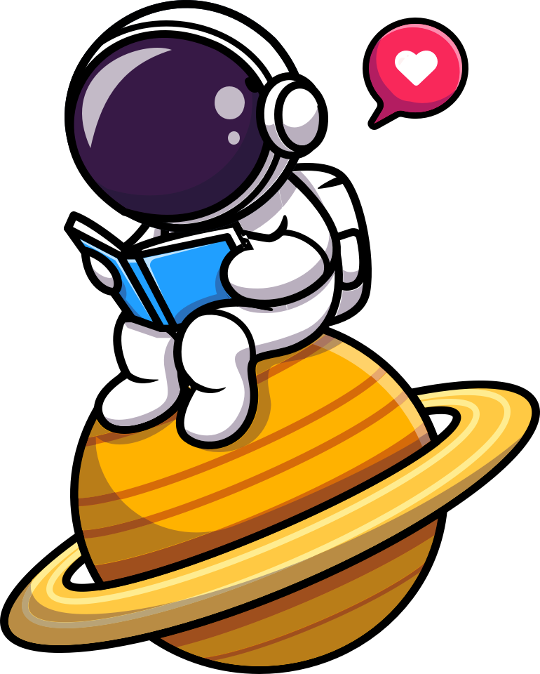 Space Character Sitting and Reading